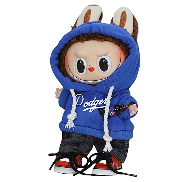 /NC/Labubu Kläder Outfit med Körsbärsblom Labubu Kläder Tillbehör Set Labubu Kläder Dodgers Set 3-Only hoodies