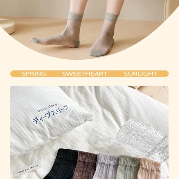 5 Par Sommer Damestrømper Casual Strømper BLÅ Blå