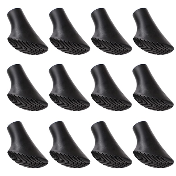 12 Stykker Gummiføtter for Vandrestaver Erstatning - Gummiføtter for Vandrestaver (Sko 12 Stykker)