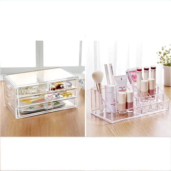 Sminkopbevaring Makeup Organizer akryl med 4 skuffer