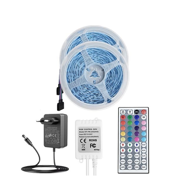 [NT]24V LED Strip-lys 2x15m med IR-fjernkontroll 0