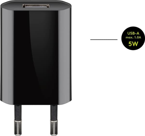 USB-A-oplader (5 W) sort
