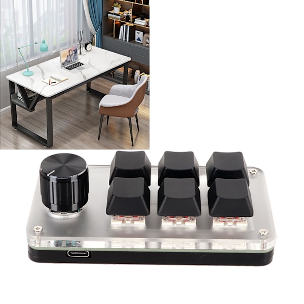 Rød bryter makro tastatur plug and play ergonomisk tilpassede knapper USB mini tastatur for stasjonær PC 6 taster 1 knapp