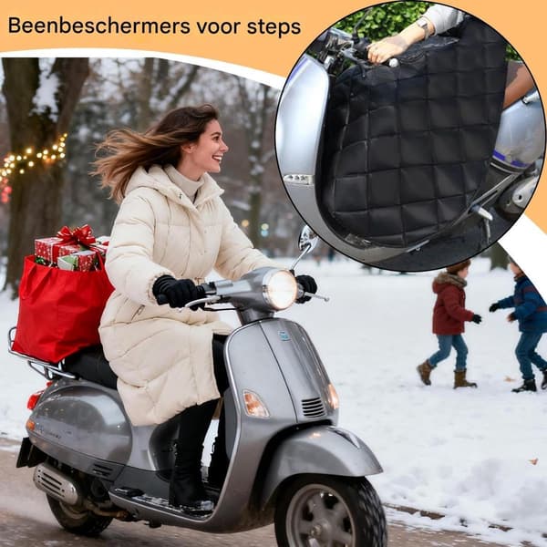 Universal Scooter Benovertræk, Vindtæt Varm Isoleret Forklæde Til Motorcykler, El-Scootere Og Vinterpendling, Sort
