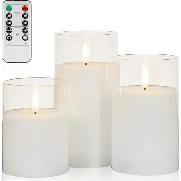 Flamfria LED-ljus med fjärrkontroll, 3-pack för fester