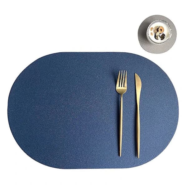 4-pack 43,5*30cm Blå Ovala Bordstabletter Konstläder