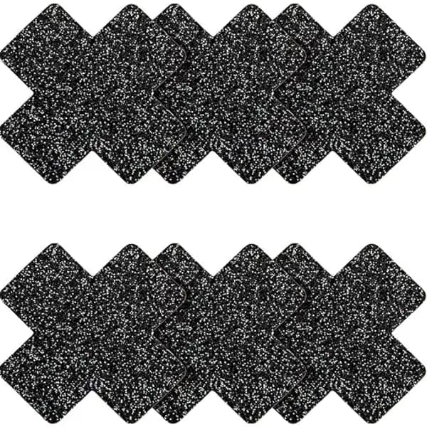 6 par brystvortebeskyttere (sorte) 8CM*8CM krydsede brystvortebeskyttere engangs brystvortebeskyttere