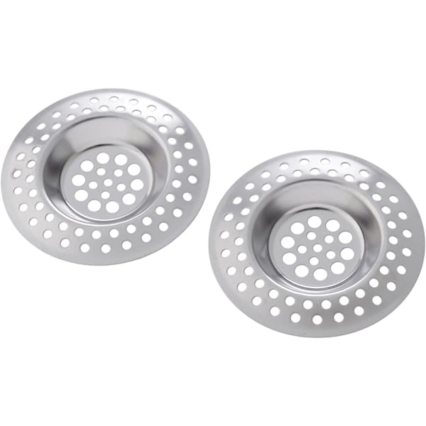 2 x Filter - Si i rustfrit stål til vask, håndvask og badekar