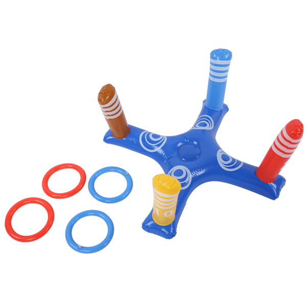 Uppblåsbart poolkastspel sommarpool flytande kastspel festtillbehör blå 0.4