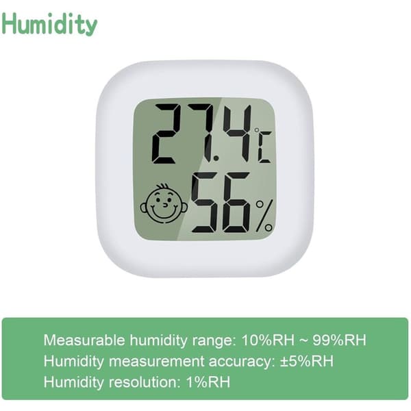 4 stk Mini LCD Termometer Hygrometer Innendørs Hjemmetermometer Egnet for Barnerom, Eldrerom osv.