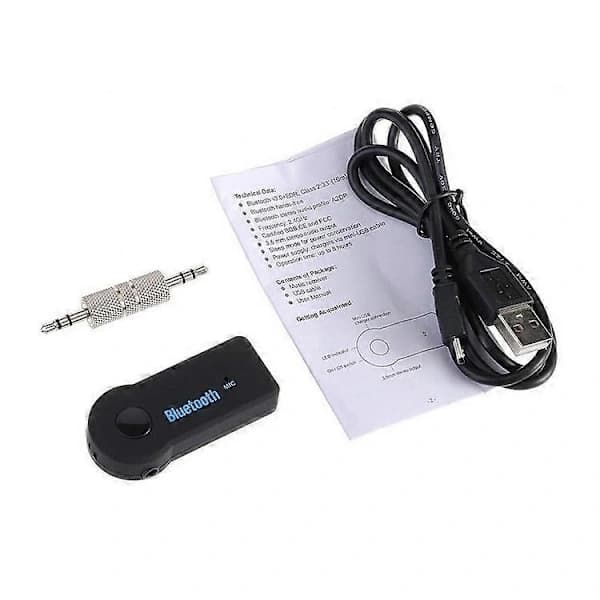 Bluetooth AUX Lydmottaker med mikrofon 1 stk - Svart