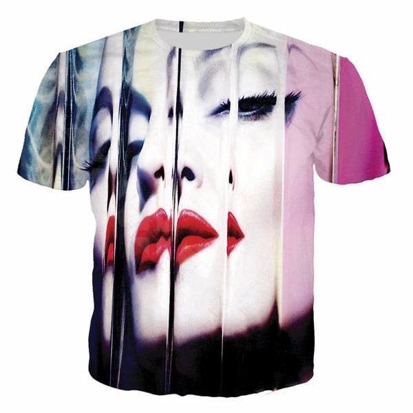 The Queen Of Pop Madonna 3d- printed T-shirt Herr Kvinnor Mode Casual Harajuku Style T-shirt Hip Hop Streetwear Oversized toppar Ivory XXXL