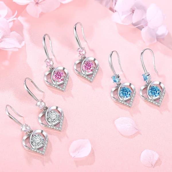 /NN/Mode Dame Rustfrit Stål Hjerte Kærlighed Kors Lang Krystal Diamant{F2}
