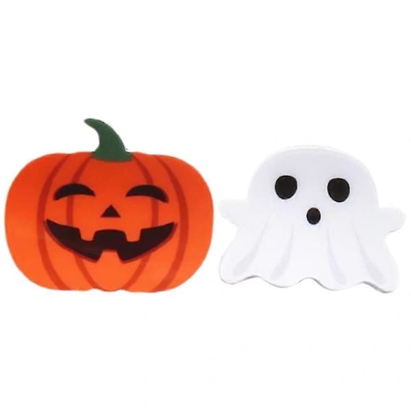 2025 2 stk. Halloween Hårspænder Søde Hårnåle Græskar Spøgelse Hårtilbehør Små Hårspænder til Kvinder Piger
