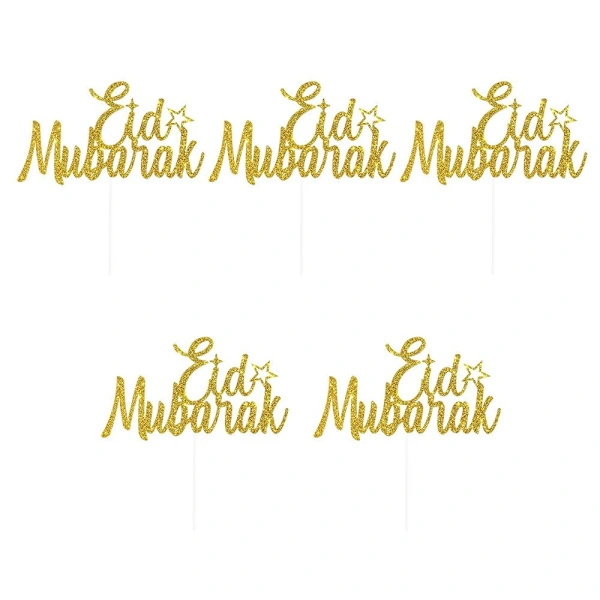 5 stk. Eid Mubarak Bage-Cupcake Toppers A A