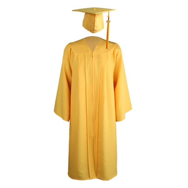 2022 Vuxen Zip Closure University Akademiska examen Klänning Mortarboard Cap XXL Yellow