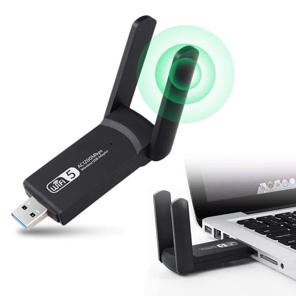 USB Wi-Fi-adapter 1200 Mbps, USB 3.0 Dobbelbånd 2.4G/5 GHz - Windows/Mac/Linux