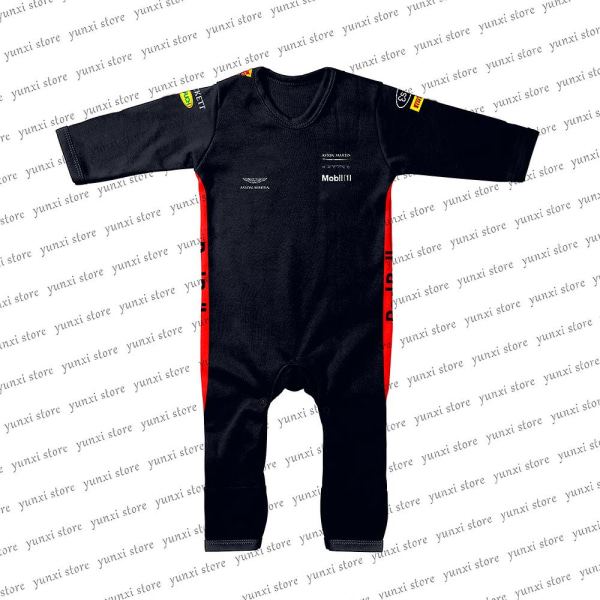 2023 Ny F1 Racing tävling Utomhus Extremsport Red Animal Team Bull Baby Jumpsuit 3-24m Hot Rea Vinnare Fans Bebe Creeper 3M M5