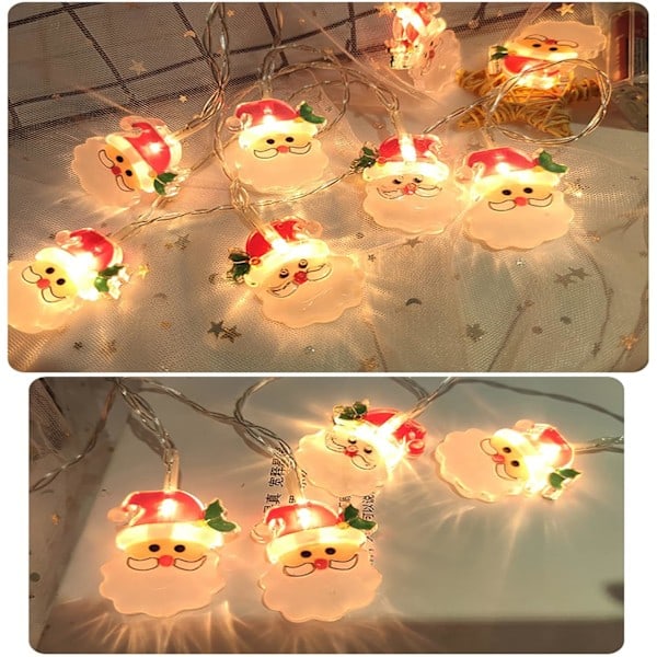 3M 20 LED Batteridrivna Julgransljus Dekorativa Ljus för Uteplats Trädgård Gräsmatta Staket Juldekoration Jultomte 3 meter 20 lampor/NT/