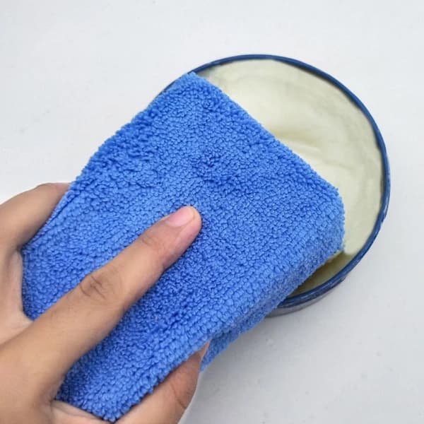 4 stk bilmikrofiber poleringsputer bil mikrofiber håndklesvamp blå