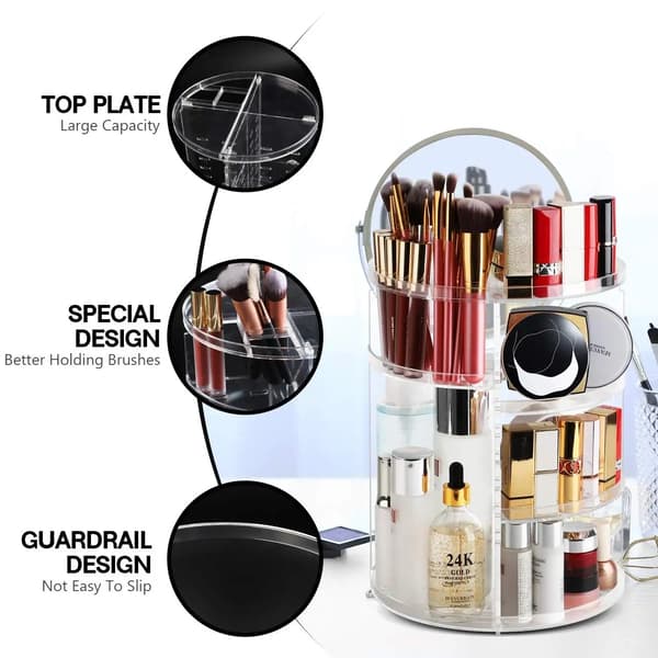 Roterende Makeup Organizer Transparent transparent