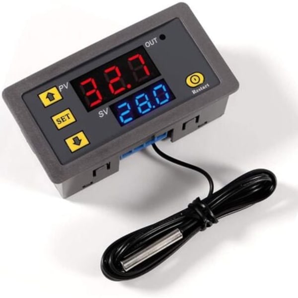 Ahlsen Pack W3230 AC 110V-220V Digital Temperaturkontroller, 20A Digital Display Termostat Kontrollbrytare med 10K NTC Sensor Probe/NC/