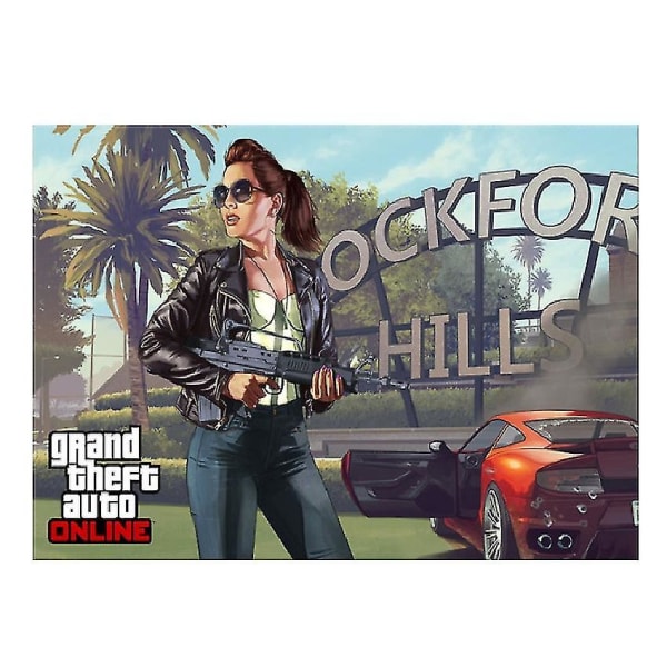 Ingen ram Grand Theft Auto 5 Game Poster Canvas Väggkonsttryck Målning Heminredning 50x75cm Style 15