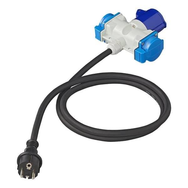 Adapterikaapeli 150cm 3x1,5mm² Schuko-pistokkeesta 1xCEE + 2xSchuko-pistorasiaan_NN