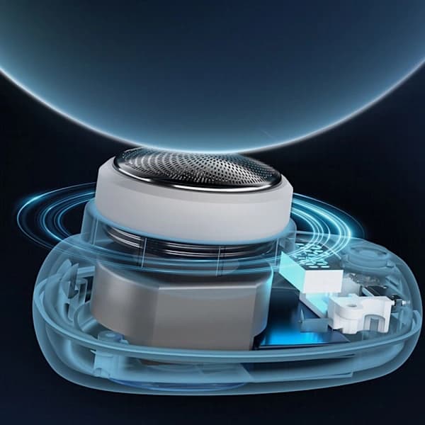 Mini barbermaskine med LED Elektrisk shaver SORT Sort