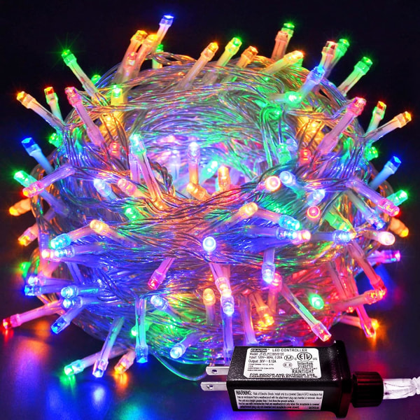 33ft 100 LED-slingor för inomhusbruk Flerfärgade julbelysningar med klar tråd European plug