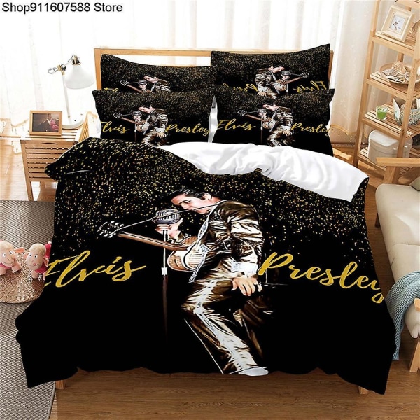 3d Elvis Presley Singer Sängkläder Set Mode 3d Cover Set Lyx Cover För Vuxna Sovrumsinredning 240x220cm Cover Set 1 Au Queen 210x210cm