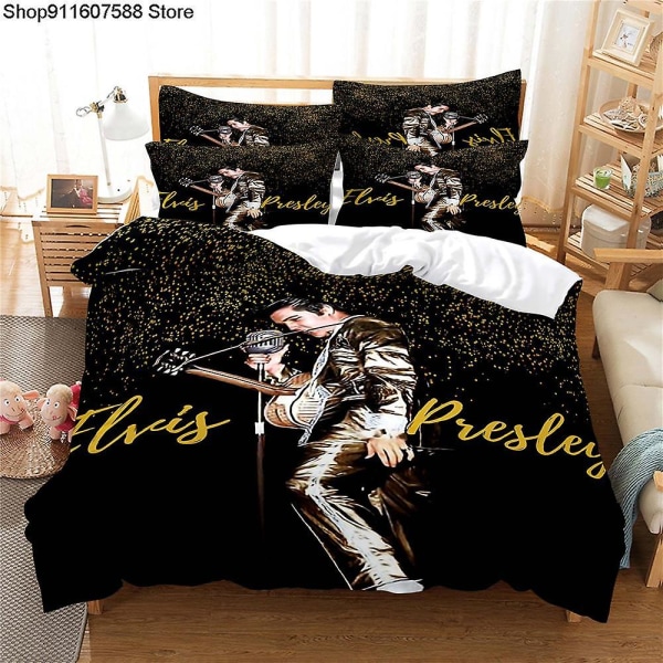 3d Elvis Presley Singer Sängkläder Set Mode 3d Cover Set Lyx Cover För Vuxna Sovrumsinredning 240x220cm Cover Set 10 Au Double 180x210cm