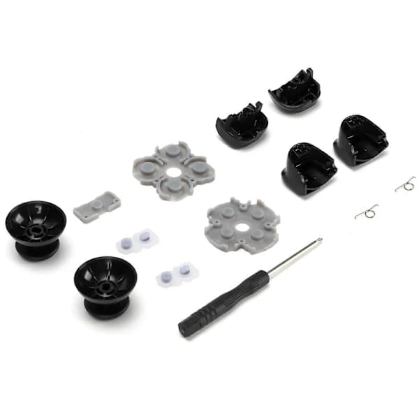 Udskiftningssæt til PS5-controller, ledende gummipuder, rocker 3D-plastikhætte, L12-udskiftningsknapper