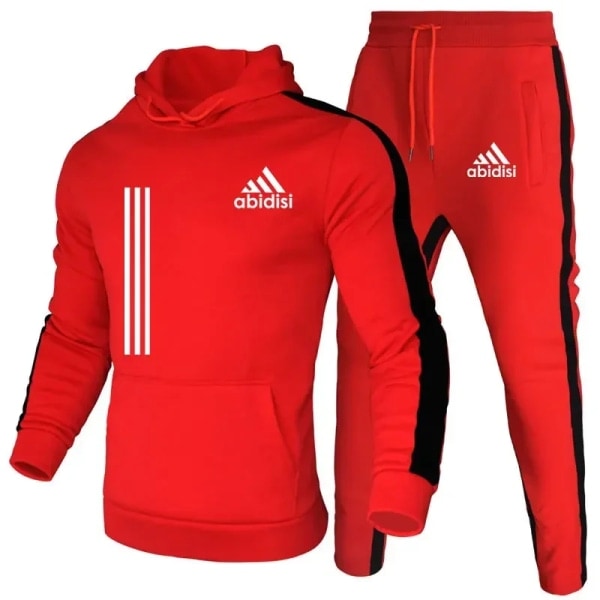 2-delt herre tracksuit 2024 efterår vinter jogging sportstøj sæt sweatshirts hættetrøjer jakker og træningsbukser herretøj hvid XXXL