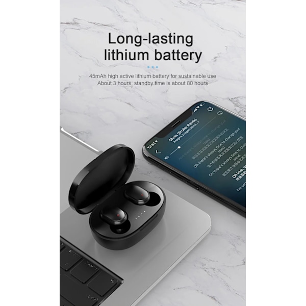 A6s TWS - Trådløse hodetelefoner Bluetooth 5.0 Samsung Iphone Svart Black