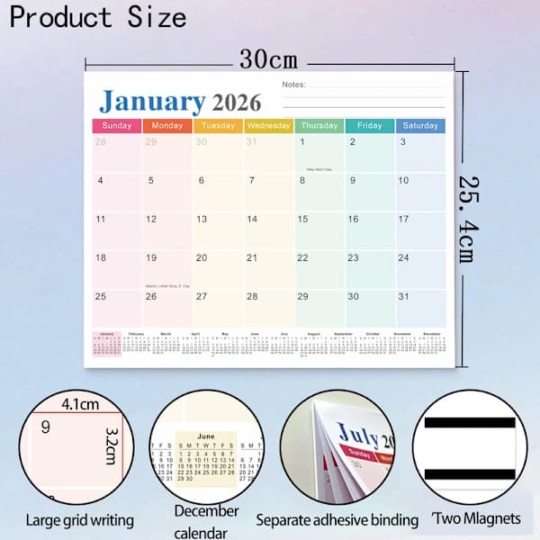 18-Month Refrigerator Calendar 2026-2027