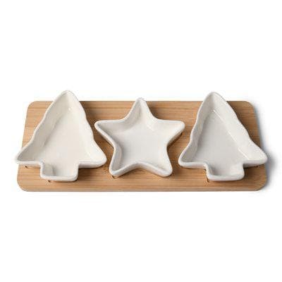 |NN| Oppleggsfat Gran & Stjerne Jul Hvit Vit White