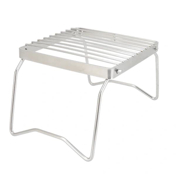 Foldbart grillrist i rustfrit stål til lejrbål, udendørs, picnic, BBQ