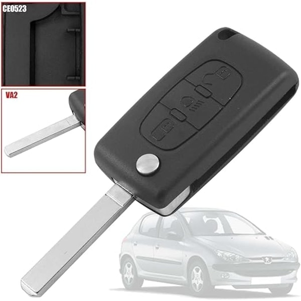/Hc/Nøgleskal / Alarmboks til Citroen & Peugeot - CE0523 VA2