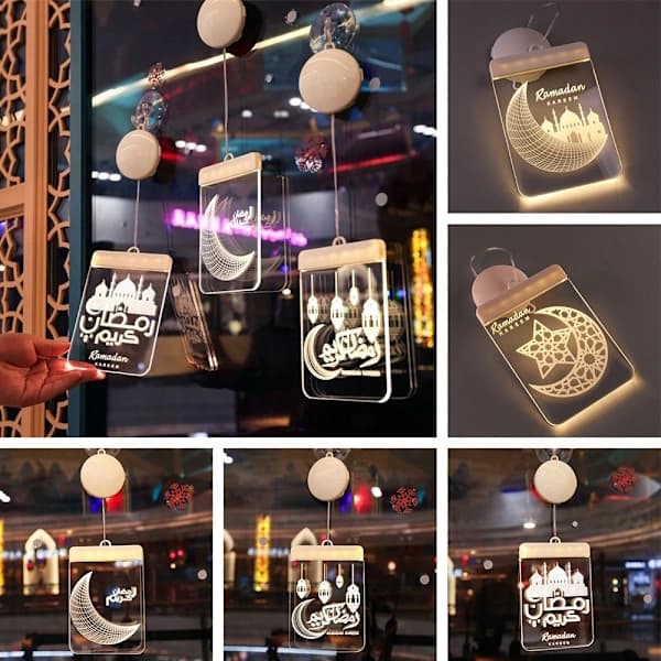 Ramadan Mubarak og Eid Mubarak Dekorasjoner LED-Lys