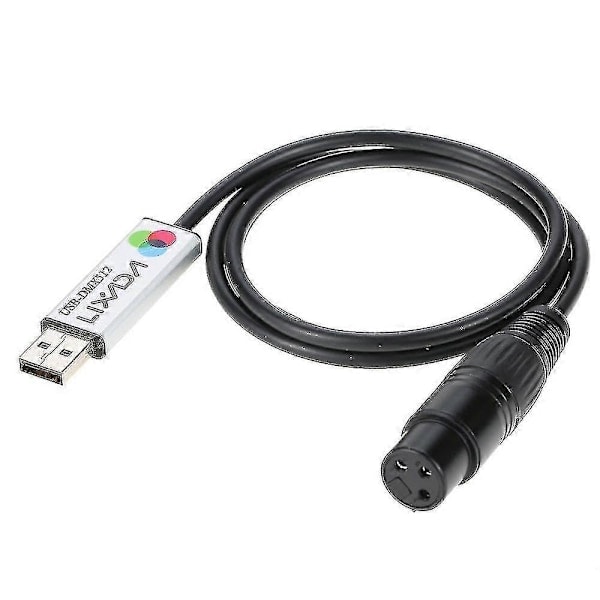 Lixada USB - DMX-liitäntäadapteri - LED DMX512 Tietokone PC-näyttämövalaistuksen ohjain himmennin_ NN