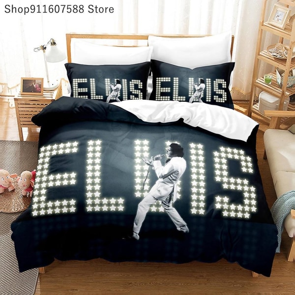 3d Elvis Presley Singer Sängkläder Set Mode 3d Cover Set Lyx Cover För Vuxna Sovrumsinredning 240x220cm Cover Set 7 Au King 210x240cm