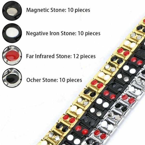 Magnetisk Armbånd Terapi Smykker SVART Svart