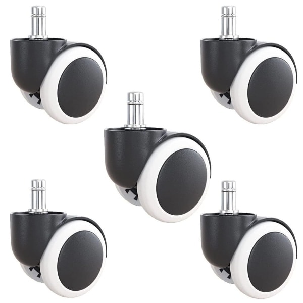 /Hc/5 kpl Pyörät toimistotuoliin - 11 mm Musta