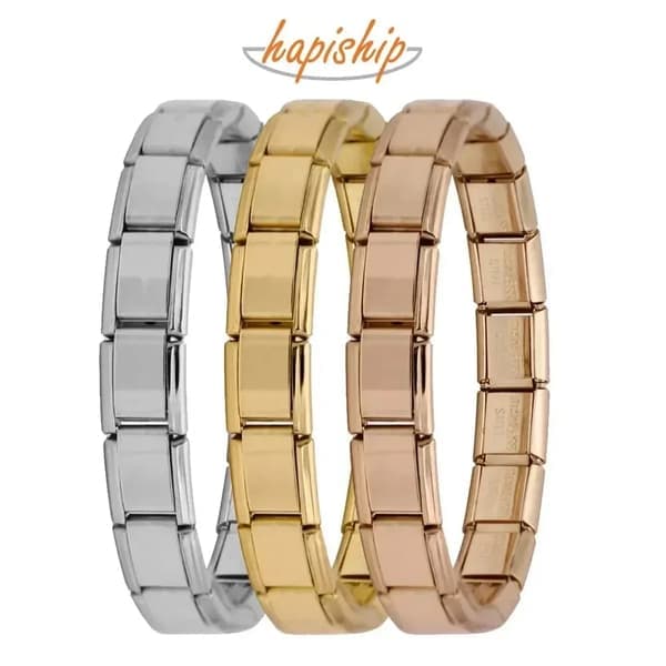 Hapiship nye smykker til kvinder 9 mm bredde Itanlian elastisk berlockarmbånd Mode armbånd i rustfrit stål ST-