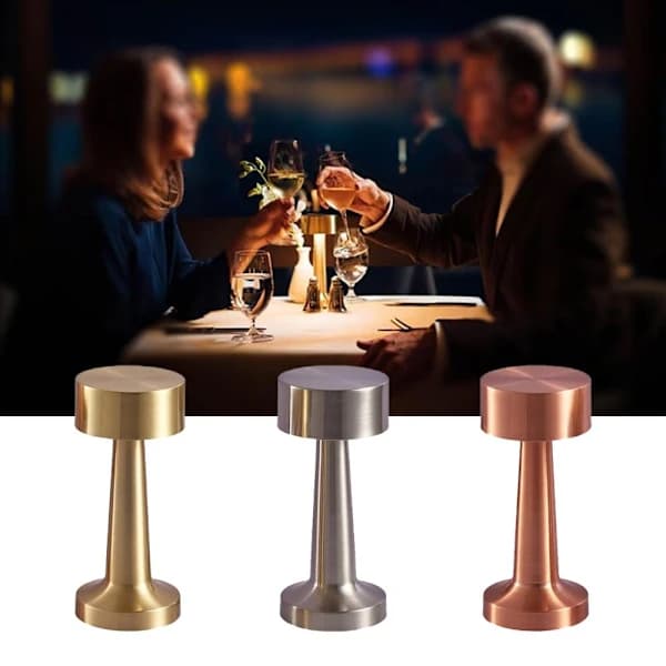 Bordlampe med touchfunktion 2-pak - guld
