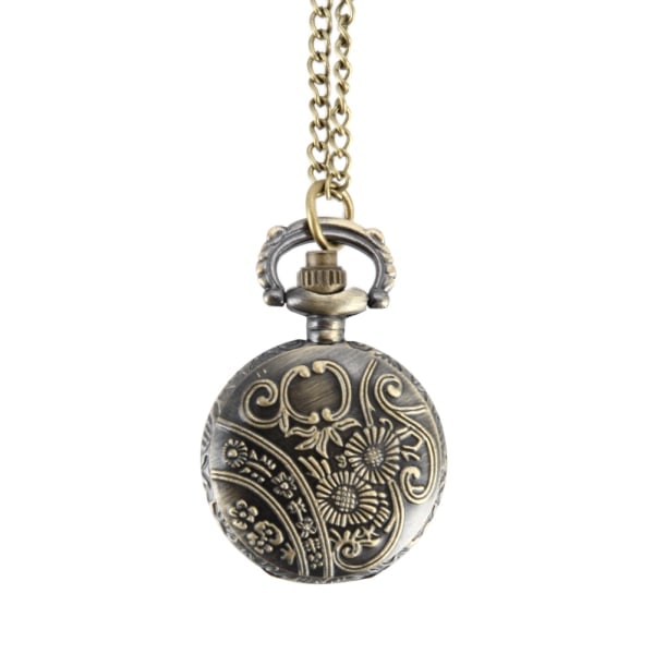 [NT] Vintage häst snidad rund kvarts Fob klocka med kedja Halsband Retro smycken presenter