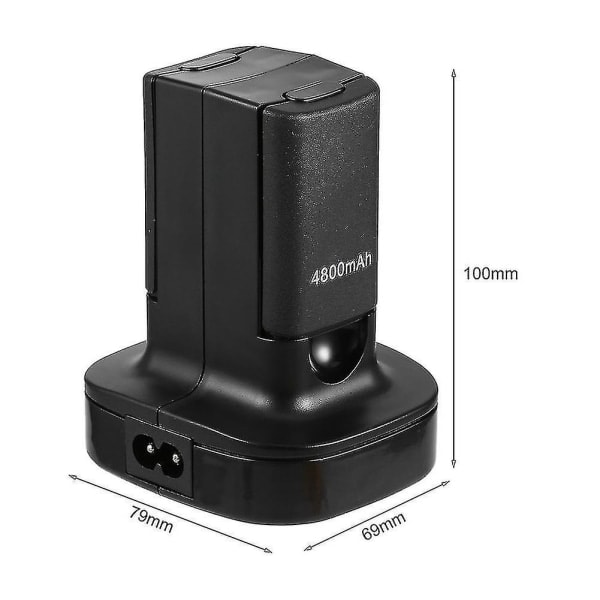Ladestasjon med base for Xbox 360-kontroller + 2 oppladbare batterier