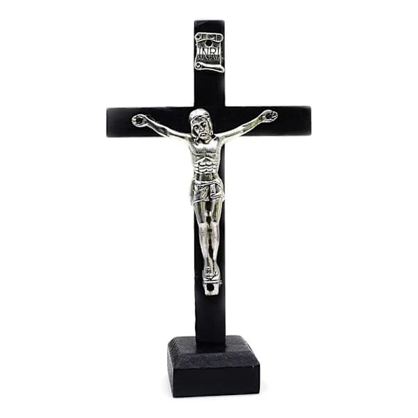 Kors Bordsskabsdekoration Jesus Statue SORT Sort