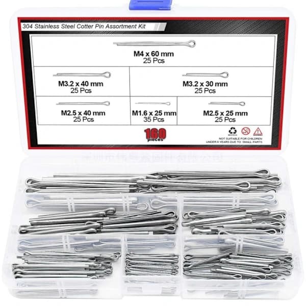 160 st Saxstift Split Pin Clip Key Fästbeslag